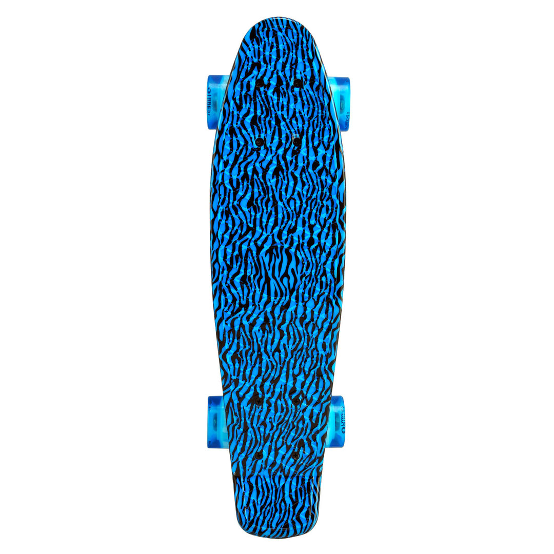 Unibest Skateboard Mini Cruiser Board Rollbrett Retro-Board 55x14cm mit LED Leuchtrollen